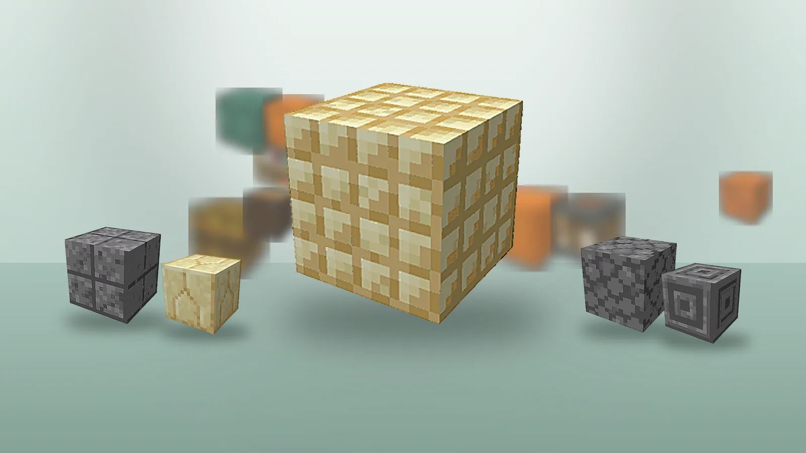 Grey Chipped Mod stone block variant on a dark green studio background